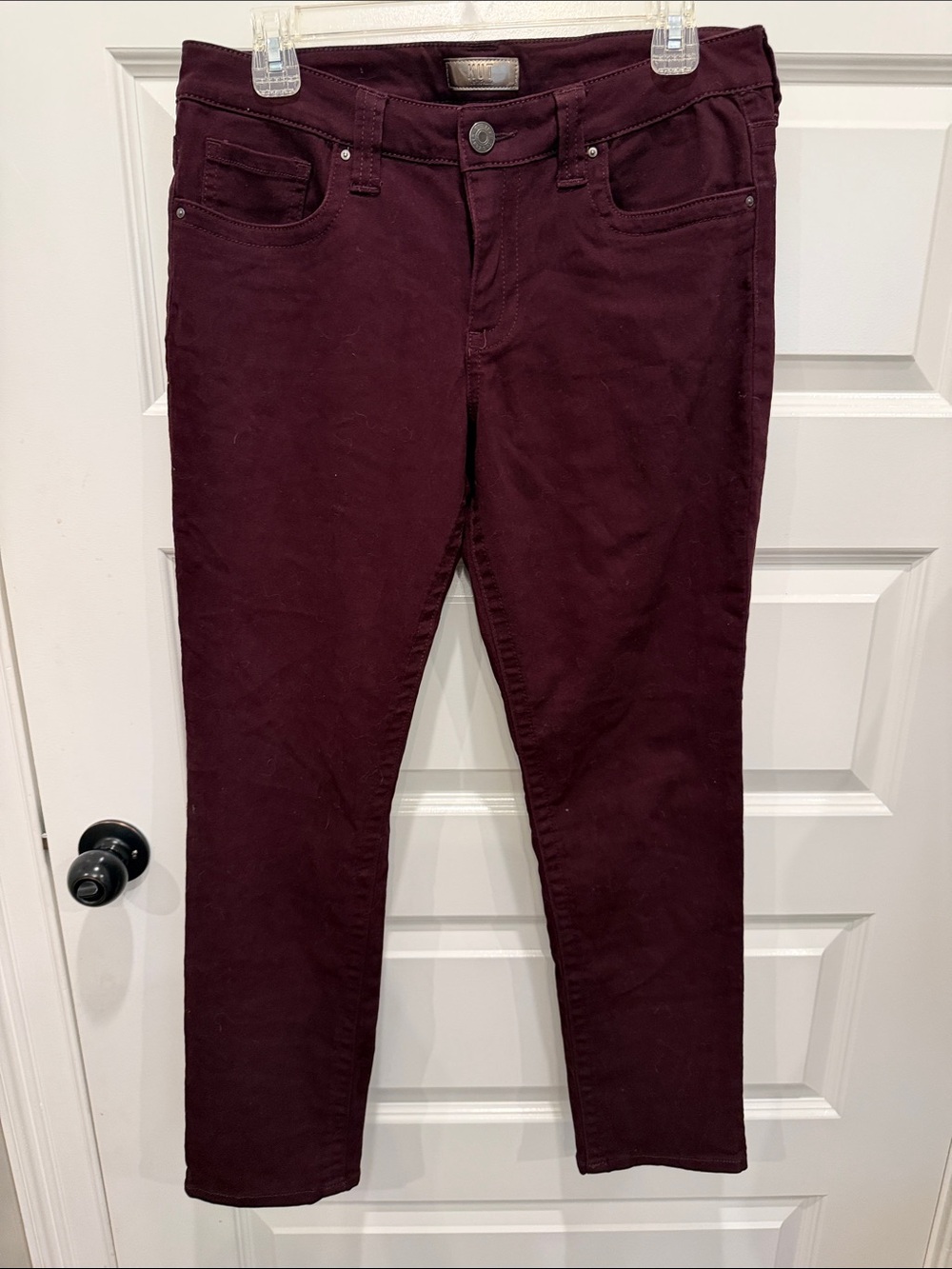 Democracy Wine Burgundy Skinny Pants
